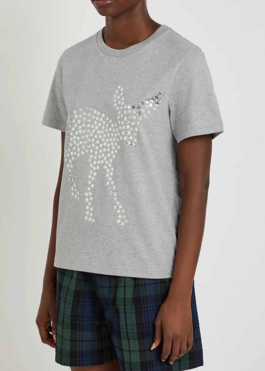 Star-appliquéd cotton T-shirt