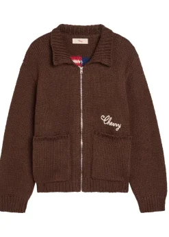 1 Star embroidered cotton-knit jacket