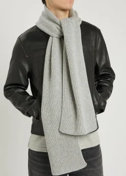 Stark melange cashmere and wool-blend scarf