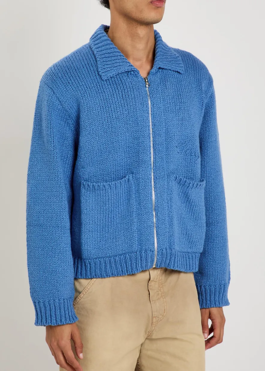 5 Star logo-intarsia cotton cardigan