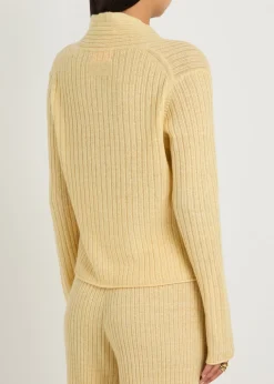 Stealth ribbed cashmere and linen-blend cardigan