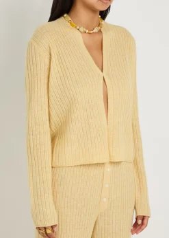 Stealth ribbed cashmere and linen-blend cardigan