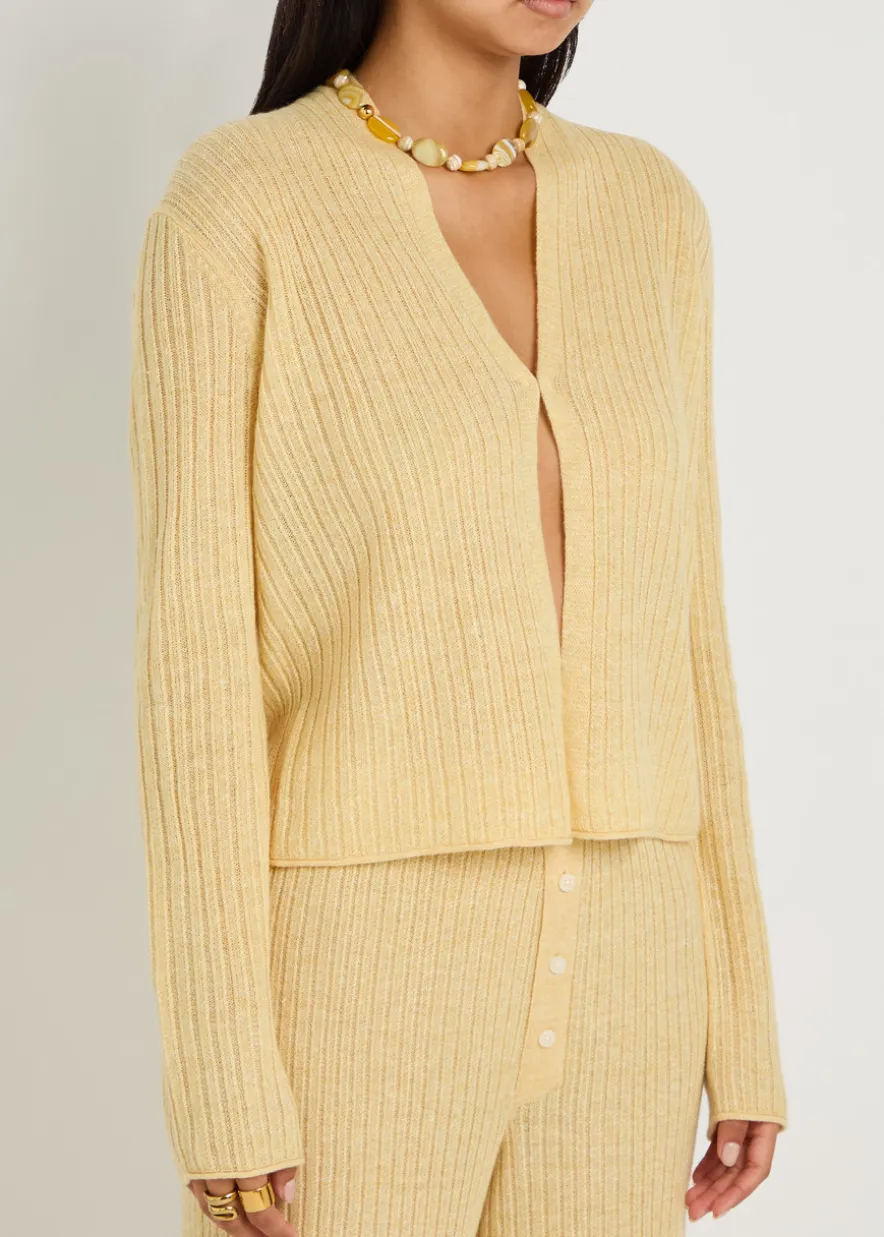 Stealth ribbed cashmere and linen-blend cardigan