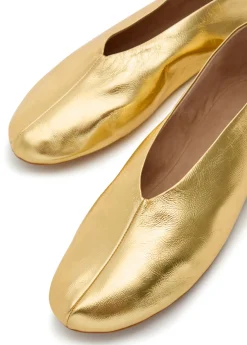 Stella metallic leather ballet flats