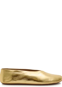 Stella metallic leather ballet flats