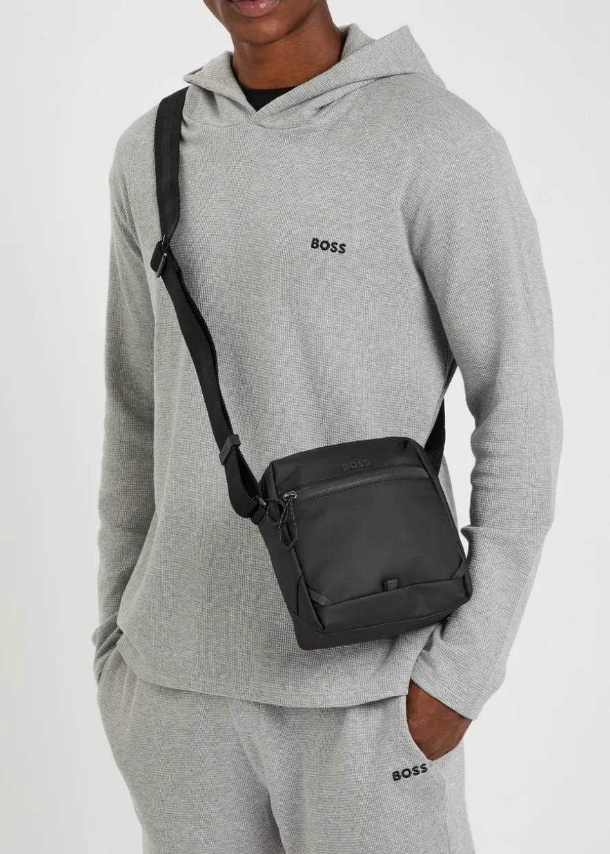 Stenson logo coated canvas cross-body bag