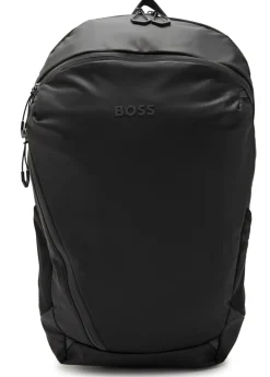 Stenson logo coated faux leather backpack