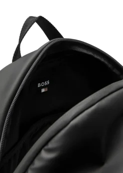 Stenson logo coated faux leather backpack