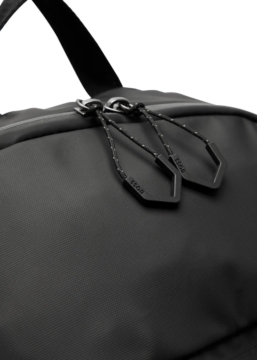Stenson logo coated faux leather backpack