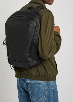 Stenson logo coated faux leather backpack