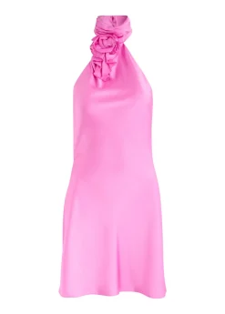 Sterling halterneck satin mini dress