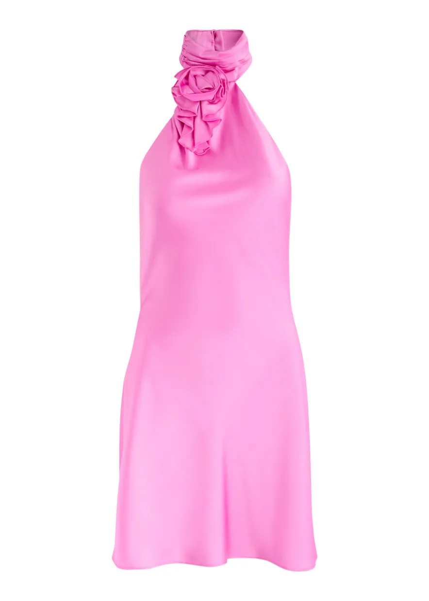 Sterling halterneck satin mini dress