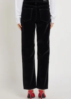 Stevie straight-leg velvet jeans