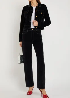 Stevie straight-leg velvet jeans