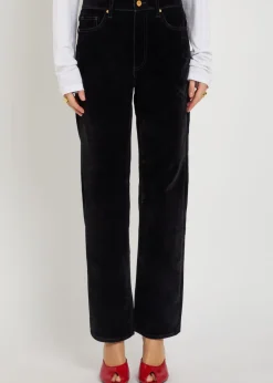 Stevie straight-leg velvet jeans