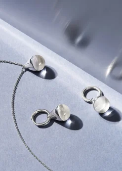 Stilla Quartz sterling silver drop earrings