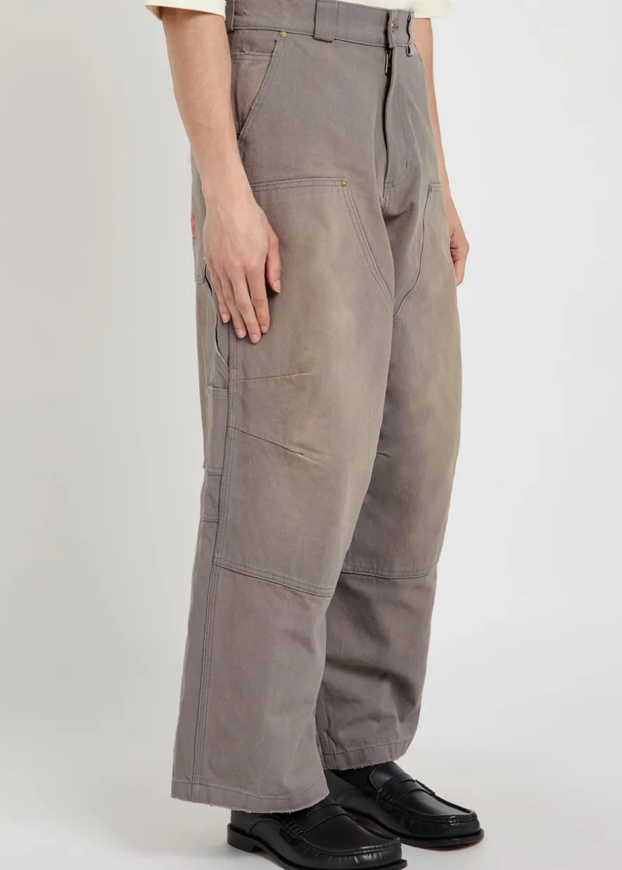 Stockton double-knee wide-leg cotton cargo trousers