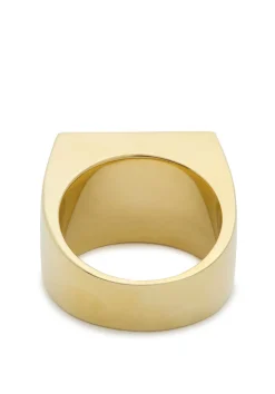 Stone-embellished brass ring