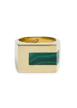 Stone-embellished brass ring