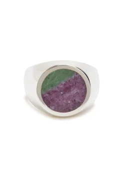 Stone-embellished signet ring