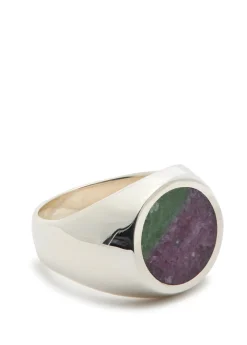 Stone-embellished signet ring