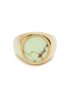 Stone-embellished signet ring
