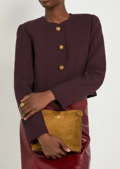 Stowaway suede cross-body bag