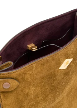 Stowaway suede cross-body bag
