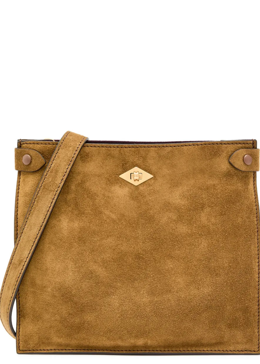 Stowaway suede cross-body bag