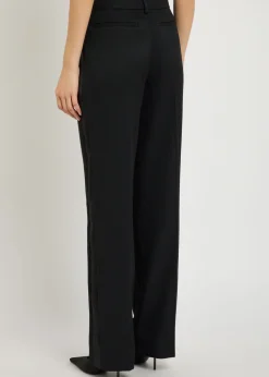 Straight-leg canvas trousers