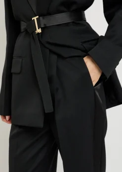 Straight-leg canvas trousers