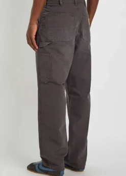 Straight-leg canvas trousers