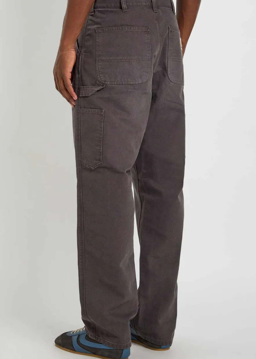 Straight-leg canvas trousers