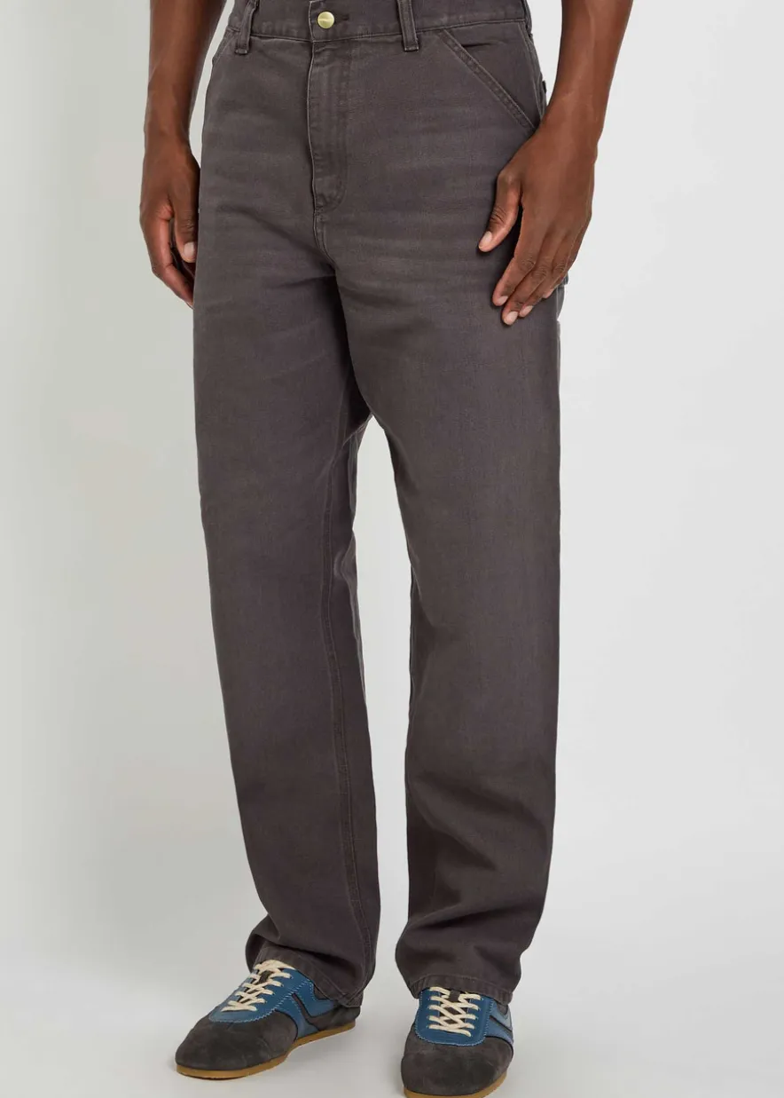 Straight-leg canvas trousers
