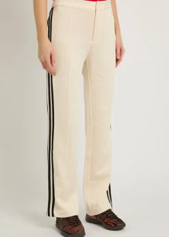 Straight-leg cotton-blend track pants