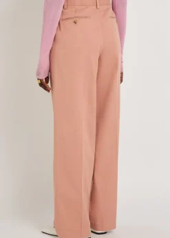 Straight-leg cotton-blend trousers