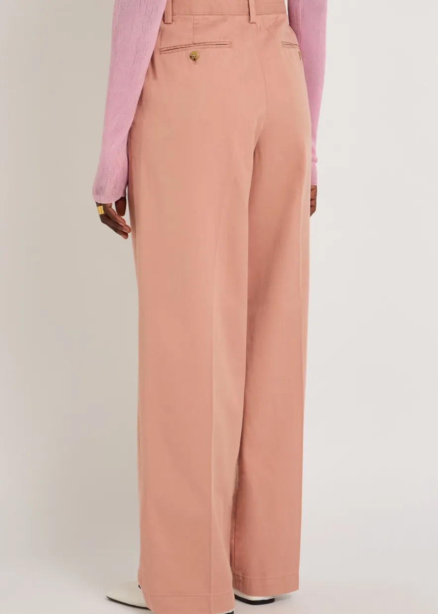 Straight-leg cotton-blend trousers