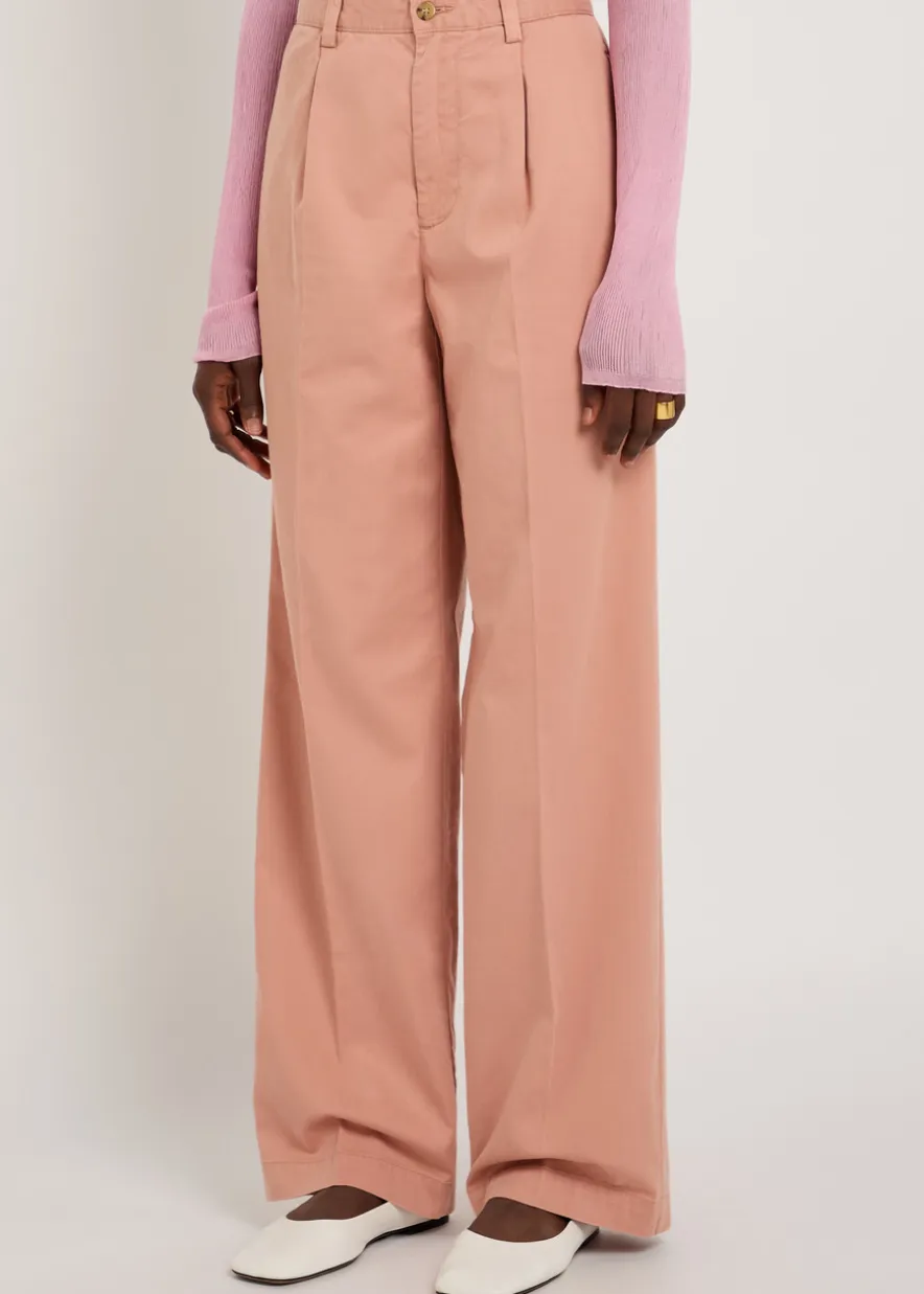 Straight-leg cotton-blend trousers
