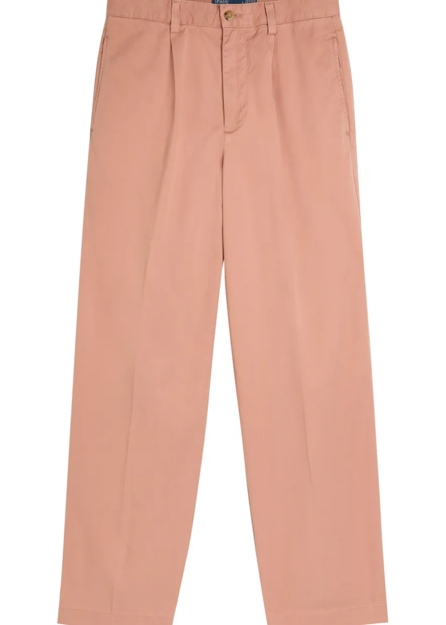 Straight-leg cotton-blend trousers