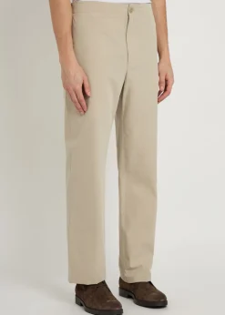 Straight-leg cotton-blend trousers