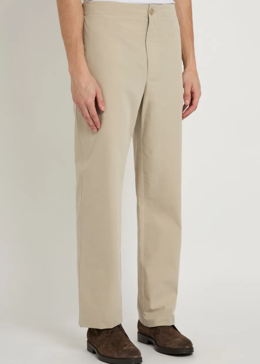 Straight-leg cotton-blend trousers