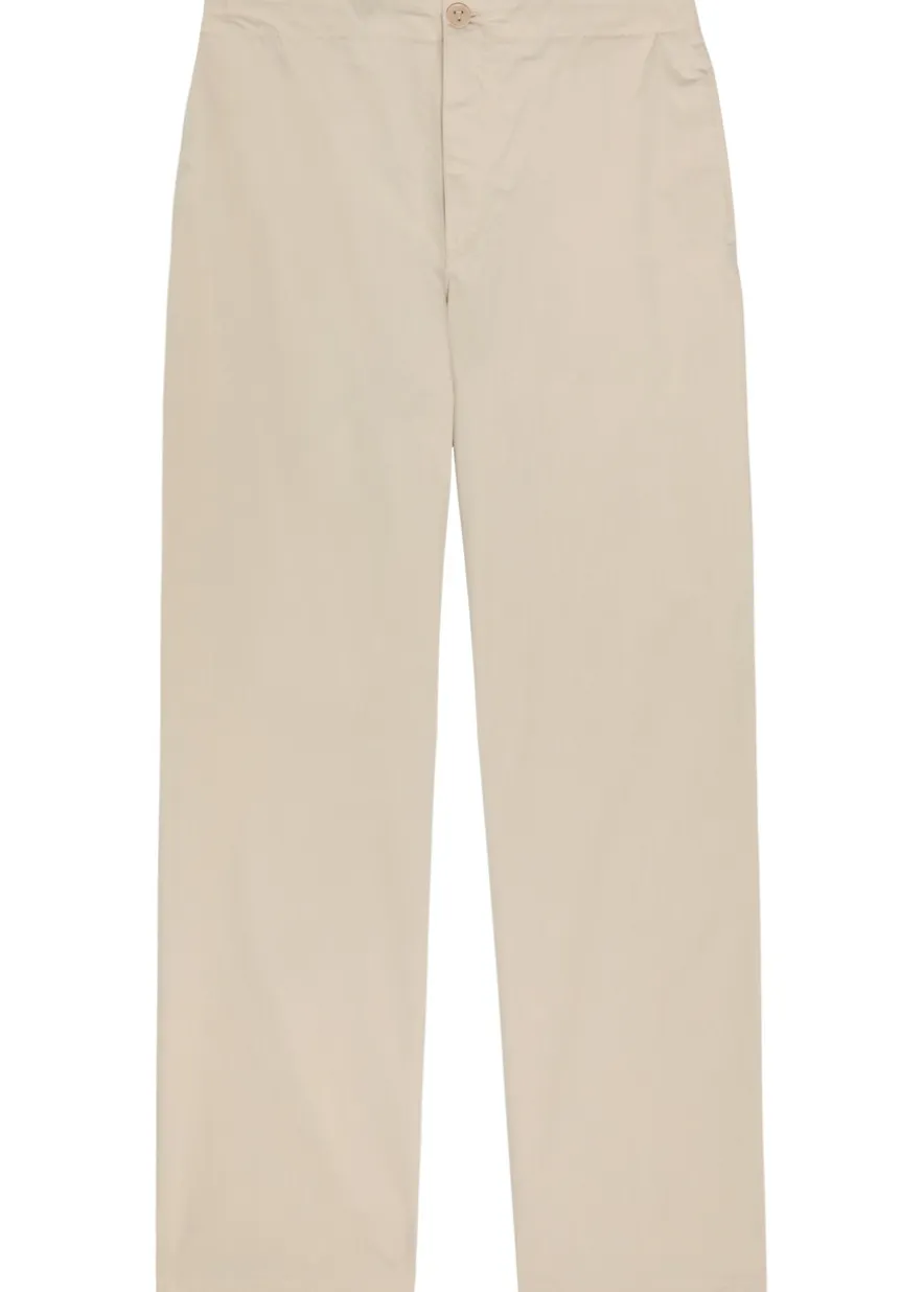 Straight-leg cotton-blend trousers