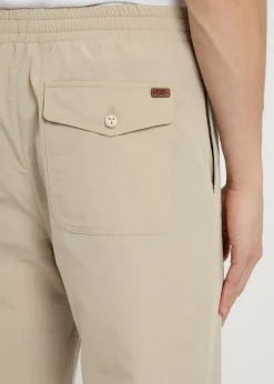 Straight-leg cotton-blend trousers