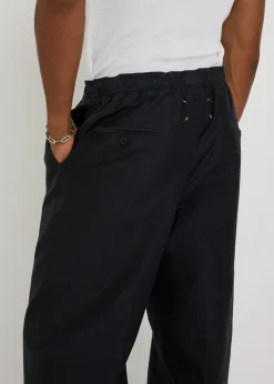 Straight-leg cotton-blend trousers
