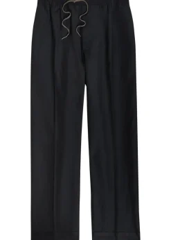 Straight-leg cotton-blend trousers