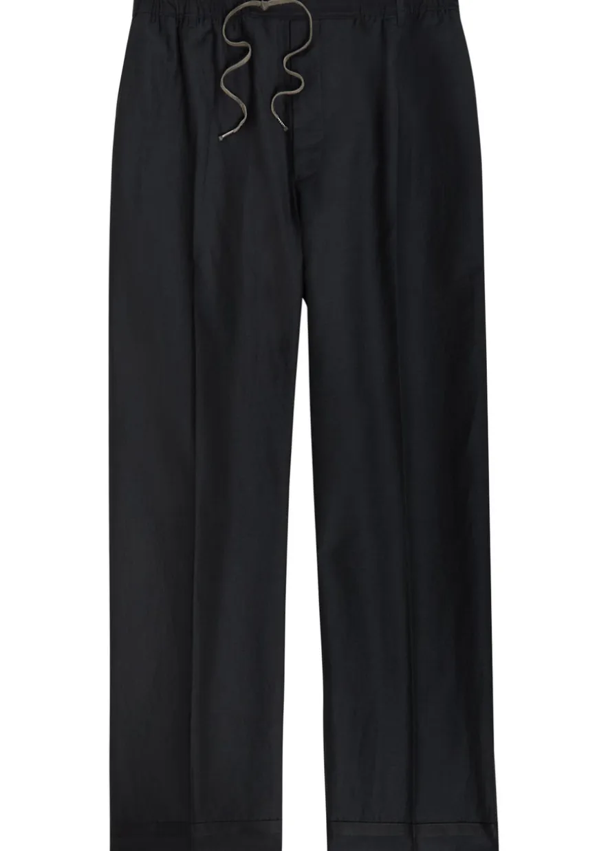 Straight-leg cotton-blend trousers