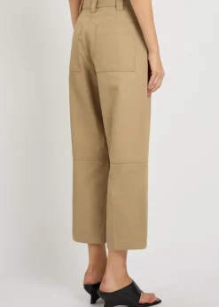 Straight-leg cotton-blend utility trousers