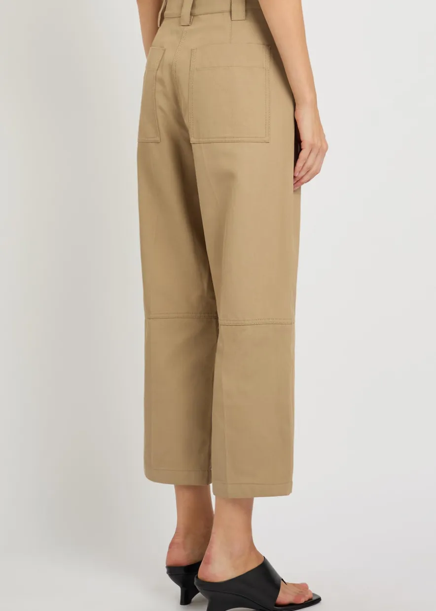 Straight-leg cotton-blend utility trousers
