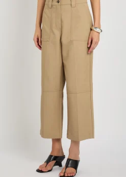 Straight-leg cotton-blend utility trousers