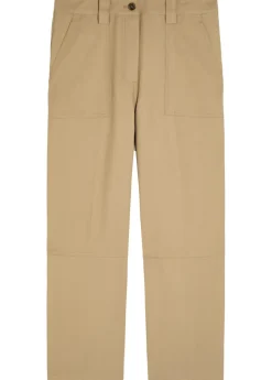 Straight-leg cotton-blend utility trousers